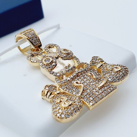 "14K Gold Plated Cubic Zircon Pendant, EVBRS361 - Picture 8 of 9